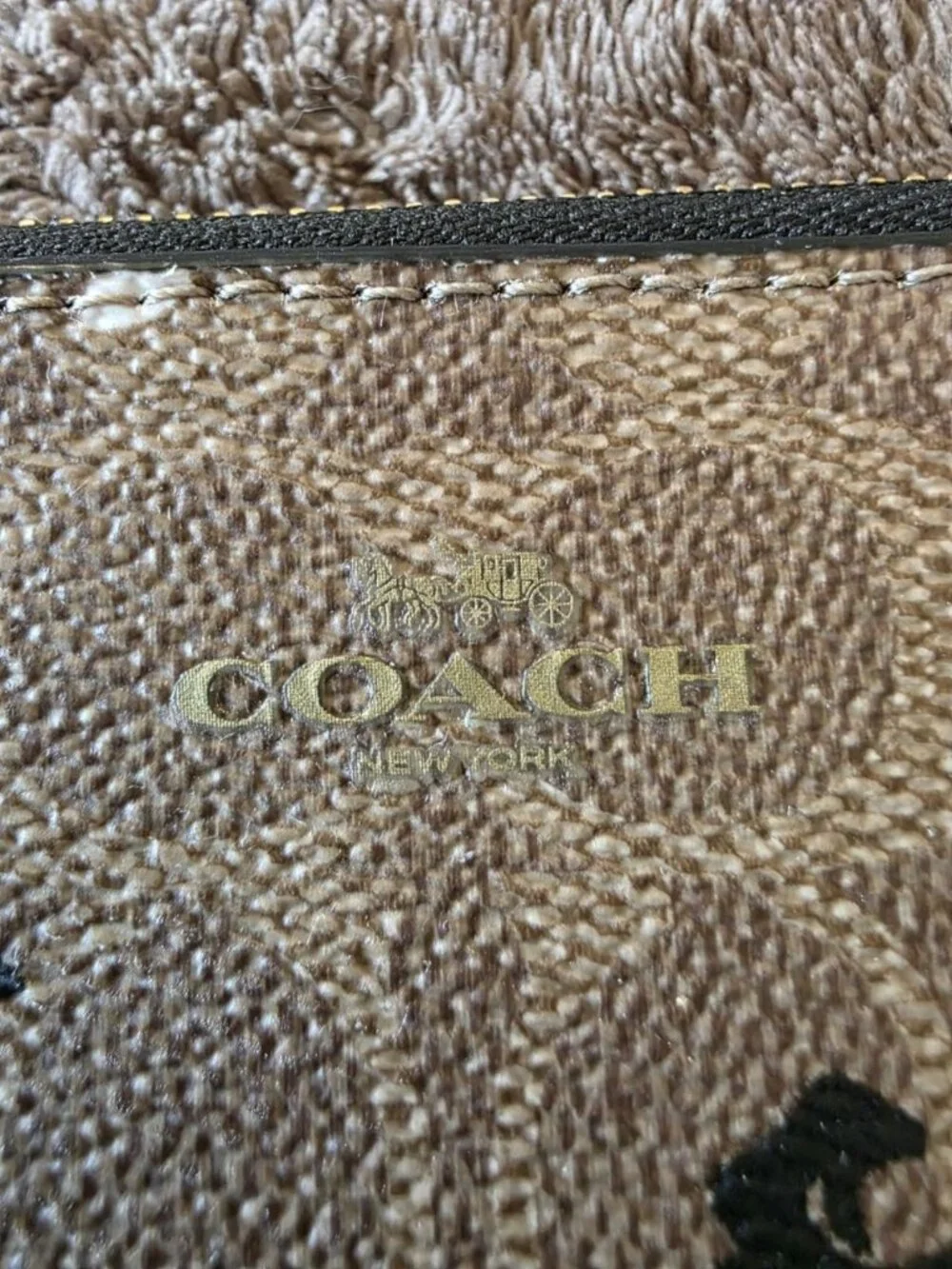 COACH Halloween Corner Zip Wristlet Signature Canvas Ghost Cat Pumpkin Bag NWT